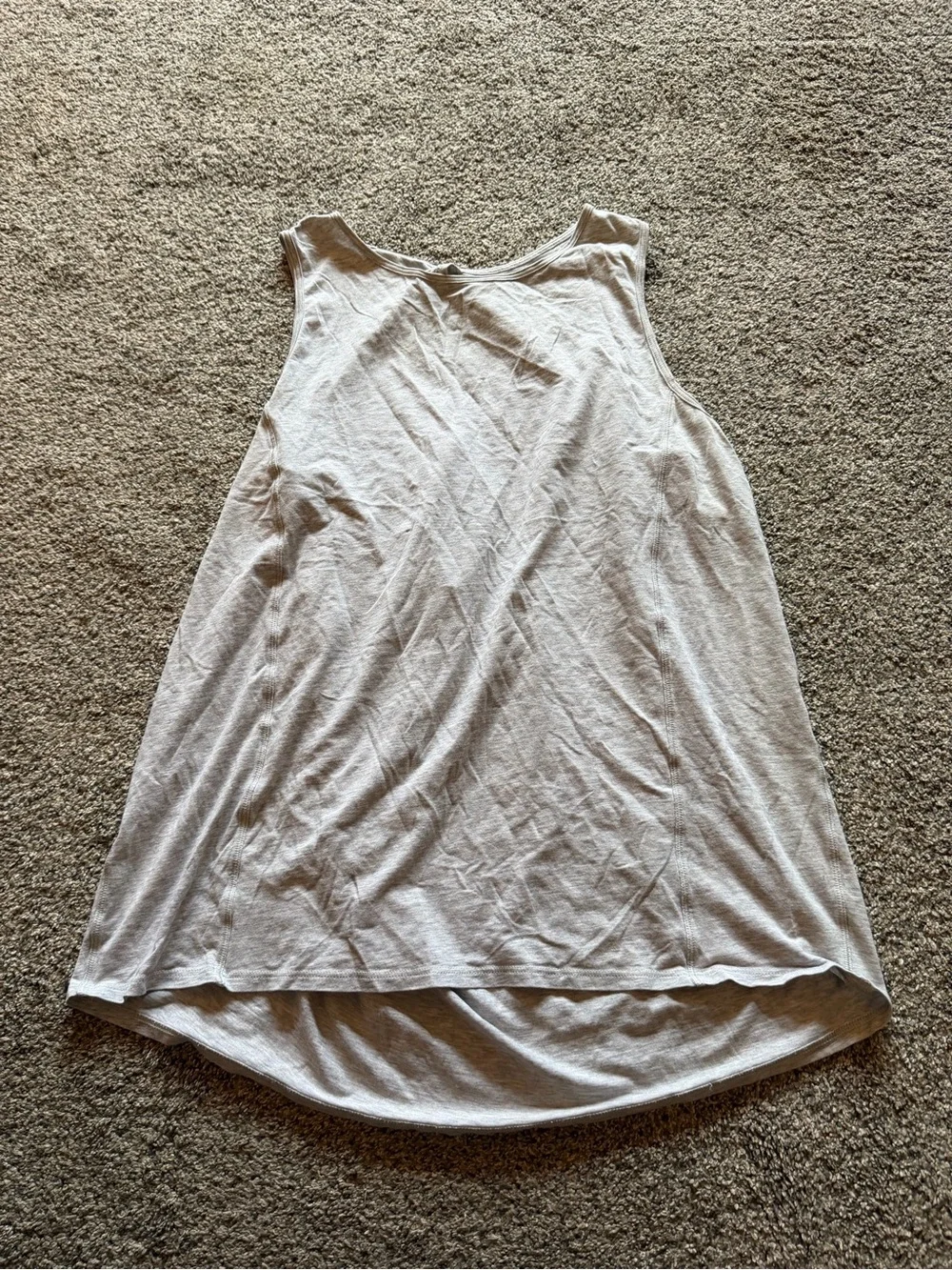 Lululemon Light Gray Draped Back Athletic Tank Top